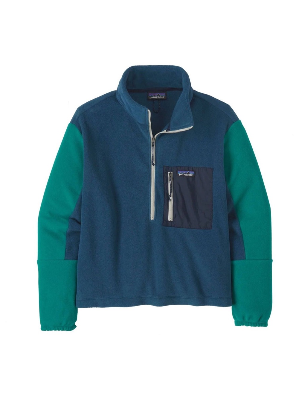Patagonia Blue & Teal Fleece Pullover Microdini 1/2 Zip P/O Tidepool Blue Sz S